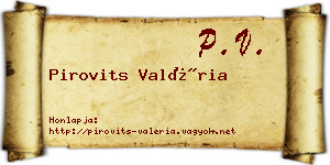 Pirovits Valéria névjegykártya